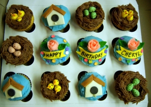 bird cupcakes