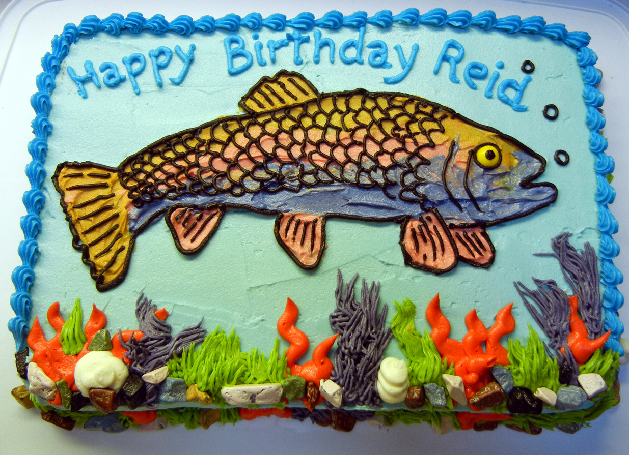 Fishing cake sheet  Fish cake birthday, Fishing theme cake, Grooms cake  fishing